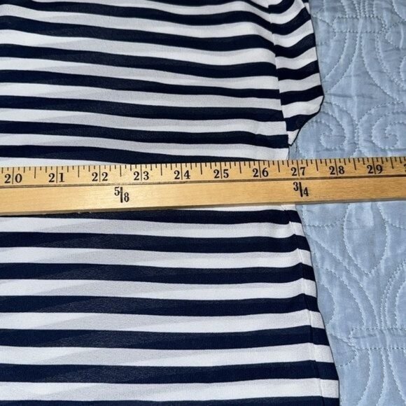 A.n.a Navy & White Striped Womens Top 1X - Picture 7 of 8